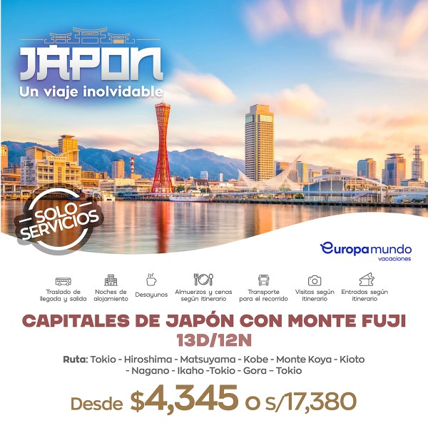 CAPITALES DE JAPÓN CON MONTE FUJI